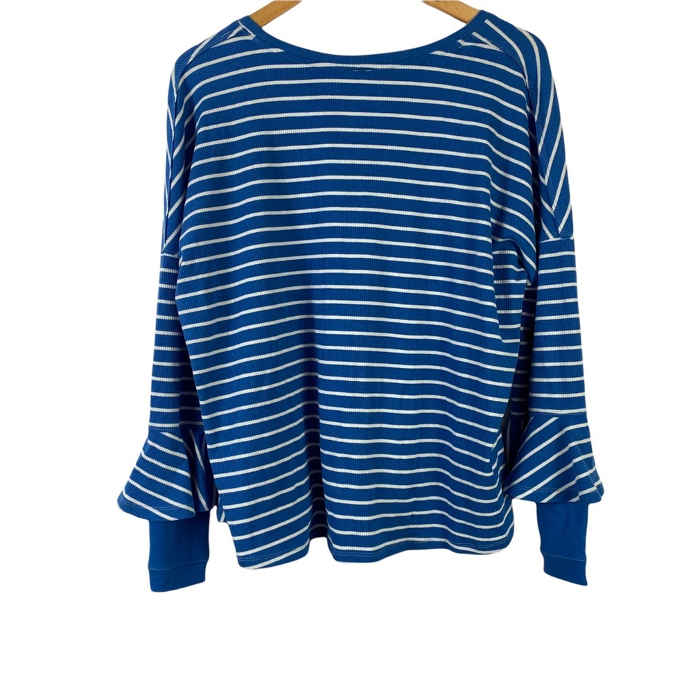 FREE PEOPLE We The Free Round About Tee Top Shirt Blue Small-S Faux Undershirt - Picture 3 of 9